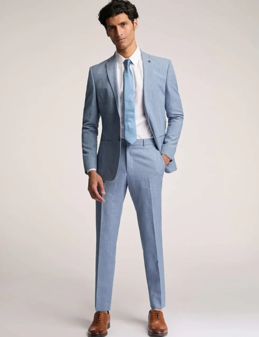 Slim Fit Linen Rich Jacket