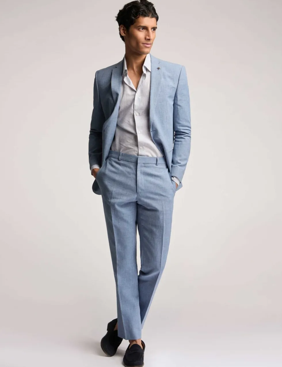 Slim Fit Linen Rich Jacket