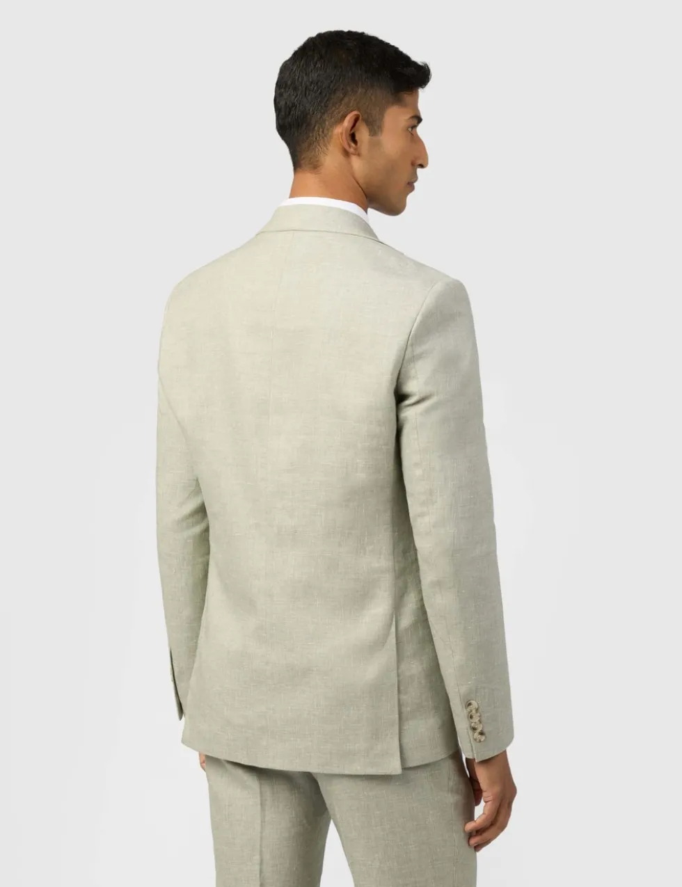Slim Fit Linen Rich Single Breasted Suit Jacket