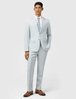 Slim Fit Linen Rich Single Breasted Suit Jacket