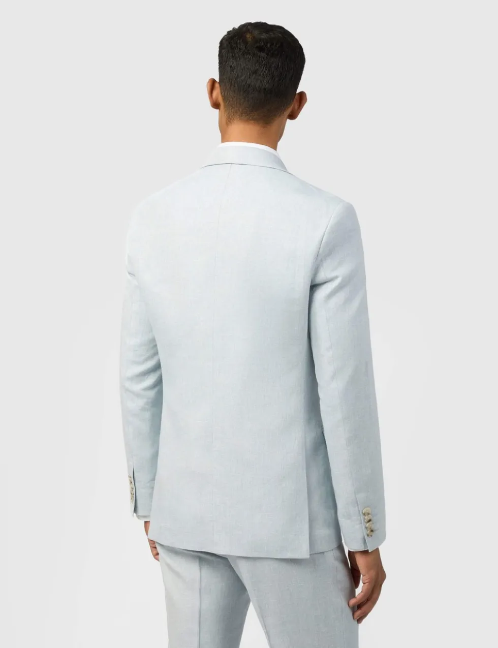 Slim Fit Linen Rich Single Breasted Suit Jacket