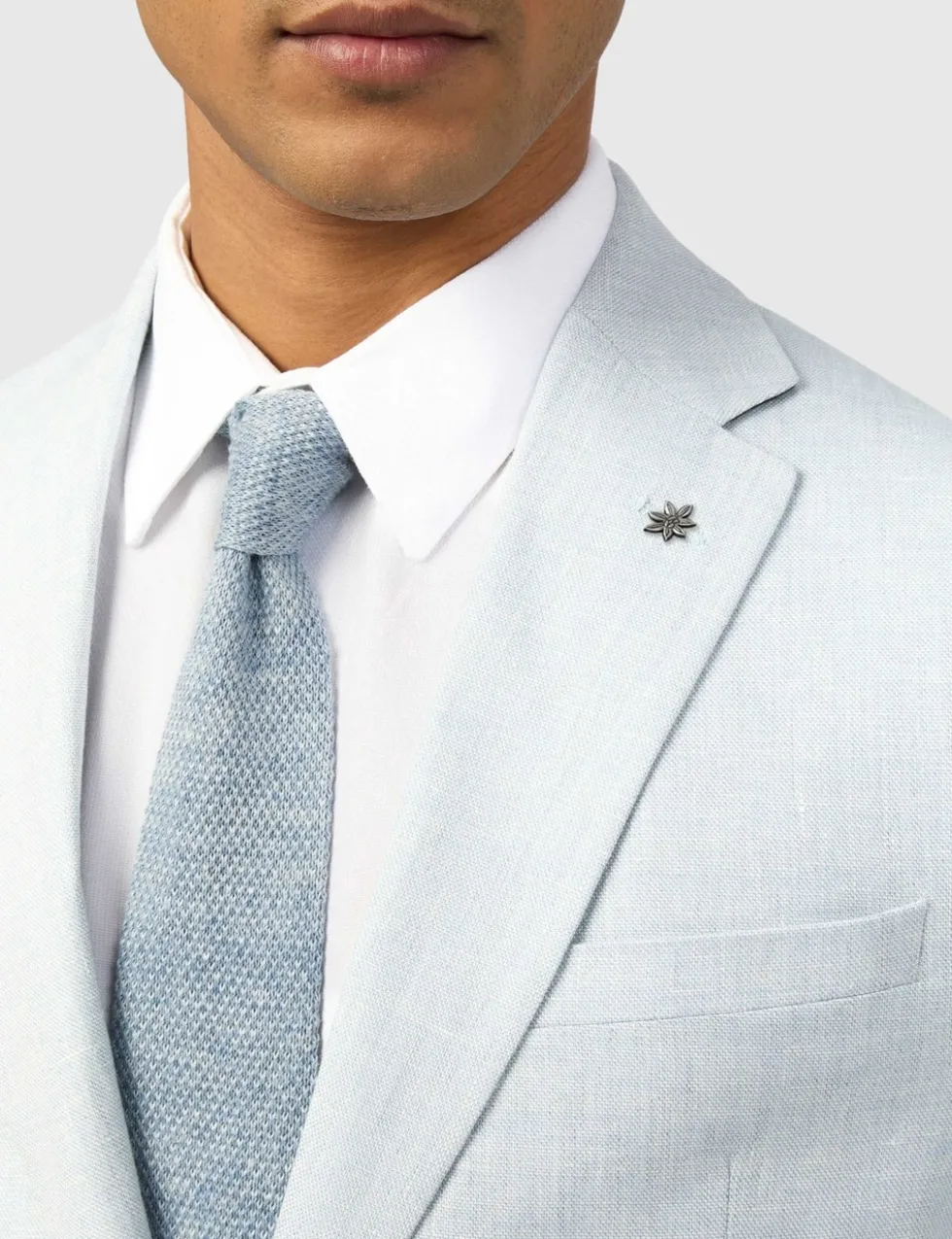 Slim Fit Linen Rich Single Breasted Suit Jacket