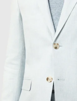 Slim Fit Linen Rich Single Breasted Suit Jacket