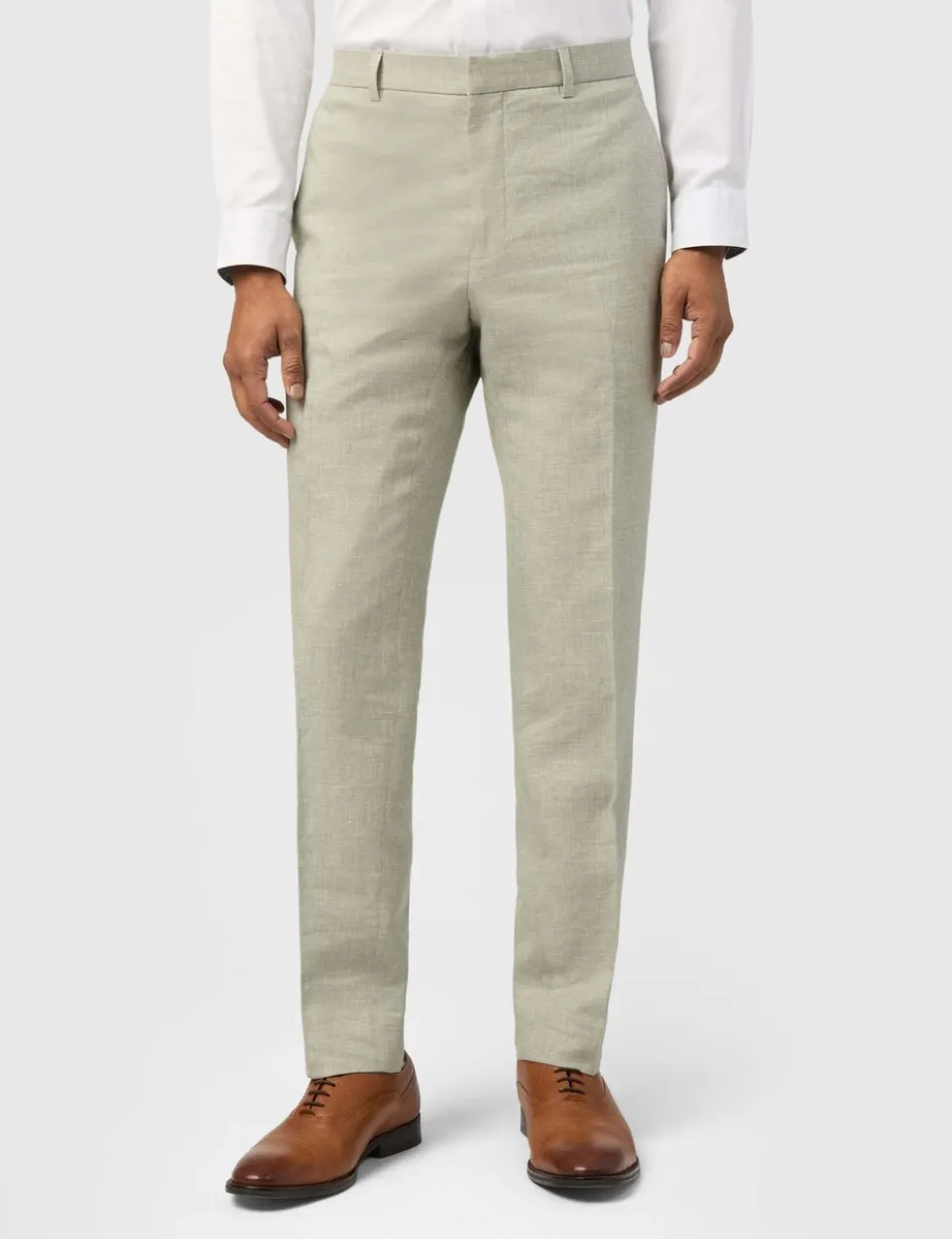 Slim Fit Linen Rich Suit Trousers