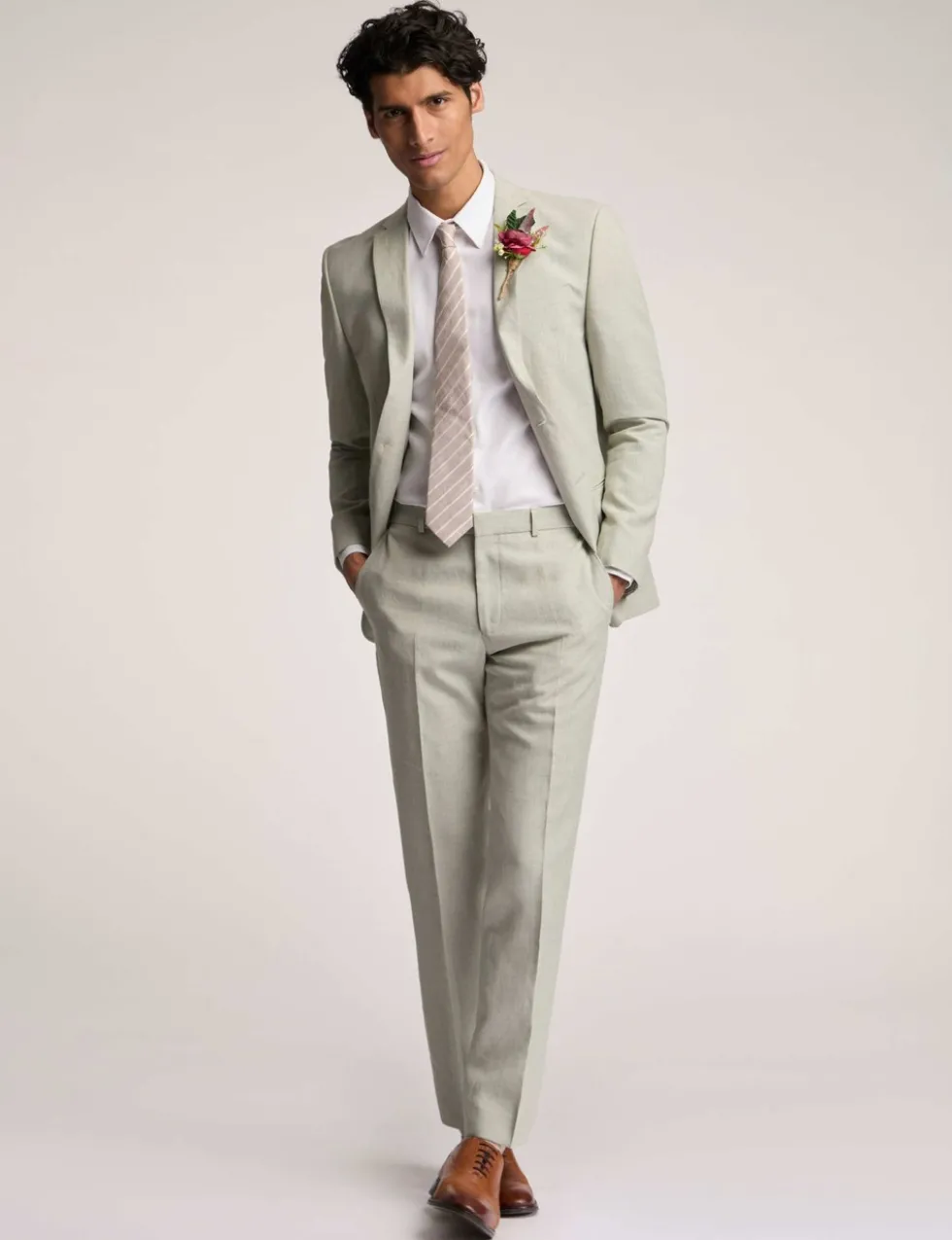 Slim Fit Linen Rich Suit Jacket