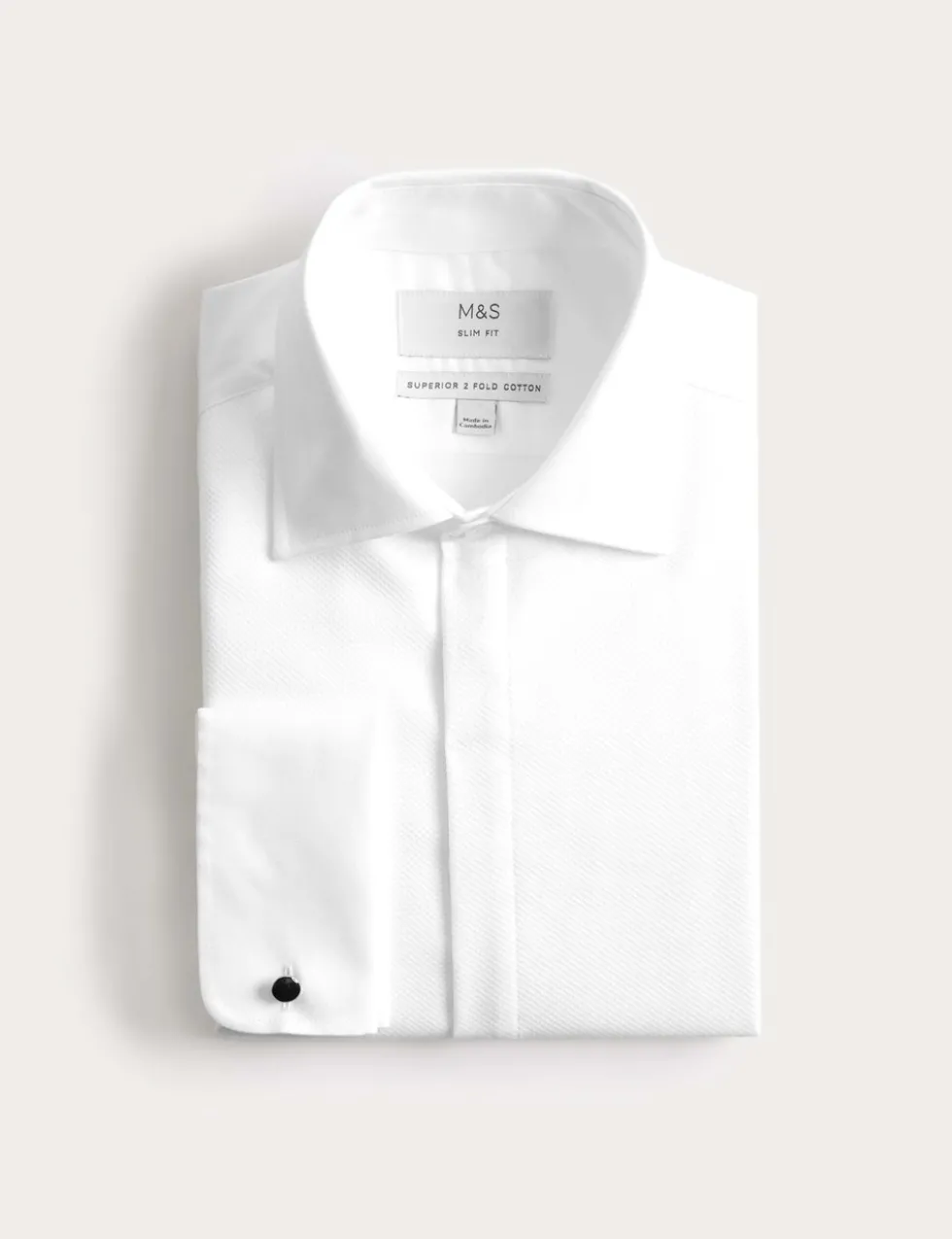 Slim Fit Luxury 2 Inch Shorter Pure Cotton Bib Dress Shirt