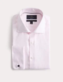 Slim Fit Luxury Cotton Double Cuff Twill Shirt