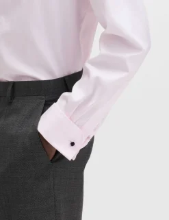 Slim Fit Luxury Cotton Double Cuff Twill Shirt