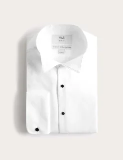 Slim Fit Luxury Cotton Double Cuff Dress Shirt