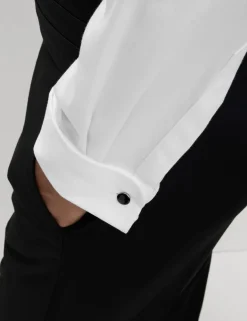 Slim Fit Luxury Cotton Double Cuff Dress Shirt