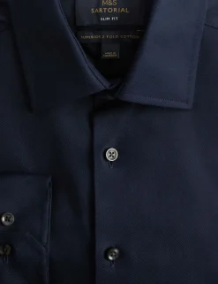 Slim Fit Luxury Cotton Twill Shirt