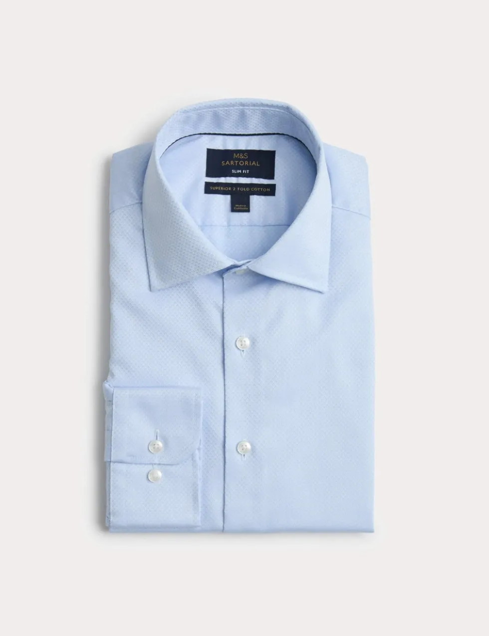 Slim Fit Luxury Pure Cotton Textured Shirt
