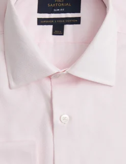 Slim Fit Luxury Pure Cotton Textured Shirt