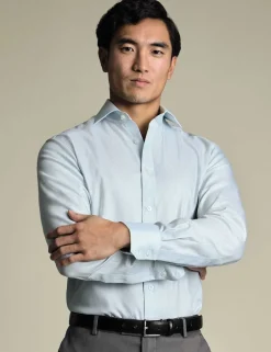 Slim Fit Non Iron Pure Cotton Puppytooth Shirt