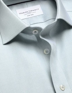 Slim Fit Non Iron Pure Cotton Puppytooth Shirt
