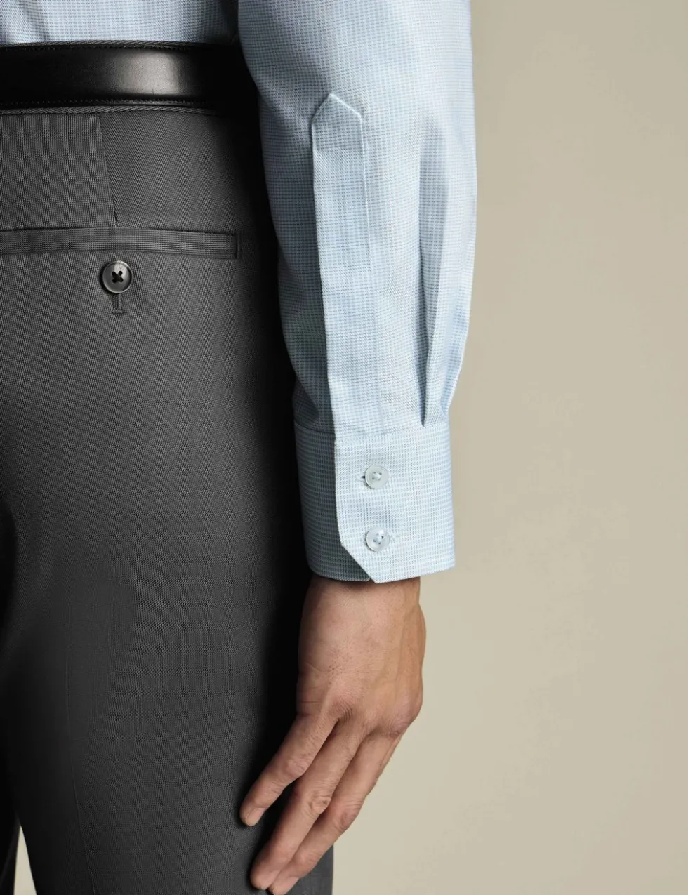 Slim Fit Non Iron Pure Cotton Puppytooth Shirt