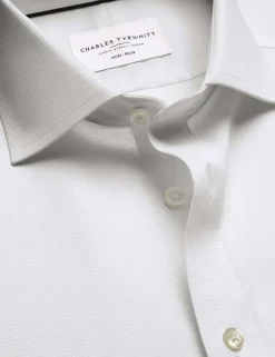 Slim Fit Non Iron Pure Cotton Textured Shirt