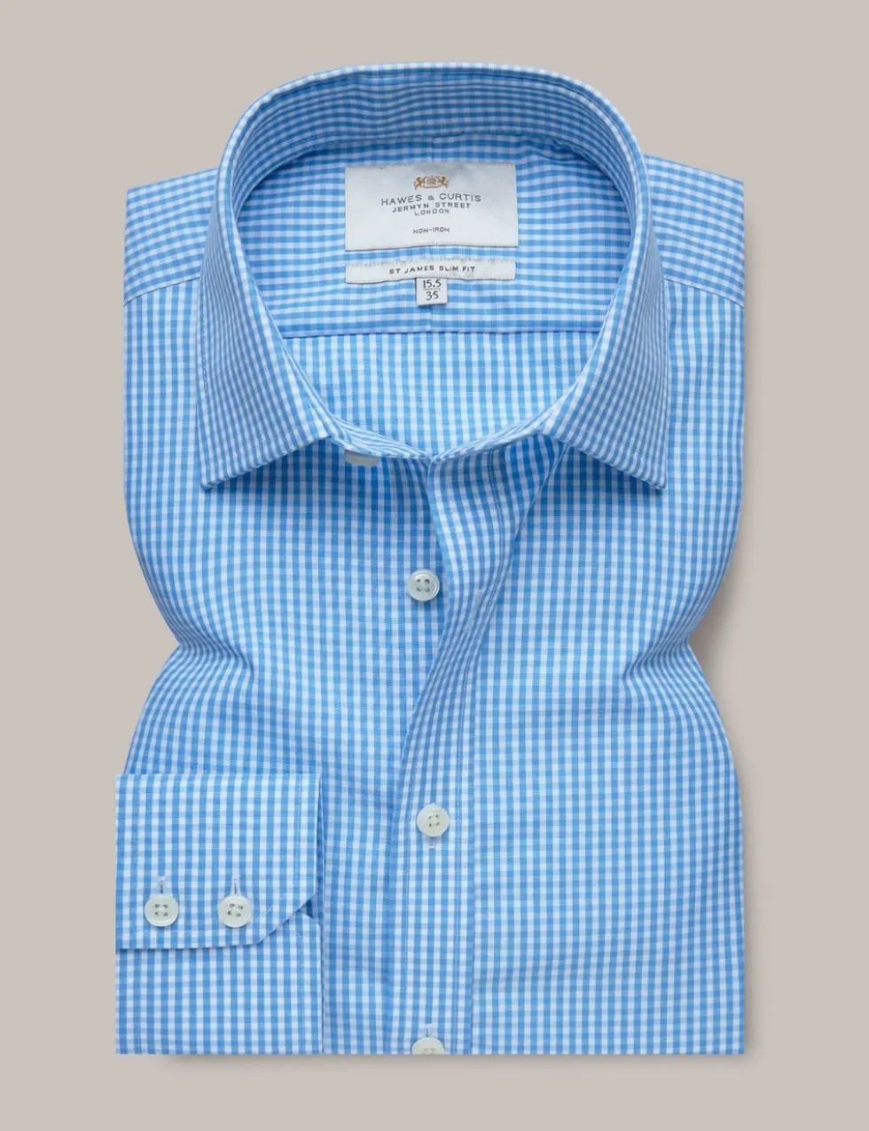 Slim Fit Non Iron Pure Cotton Gingham Shirt