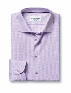Slim Fit Non Iron Pure Cotton Textured Shirt