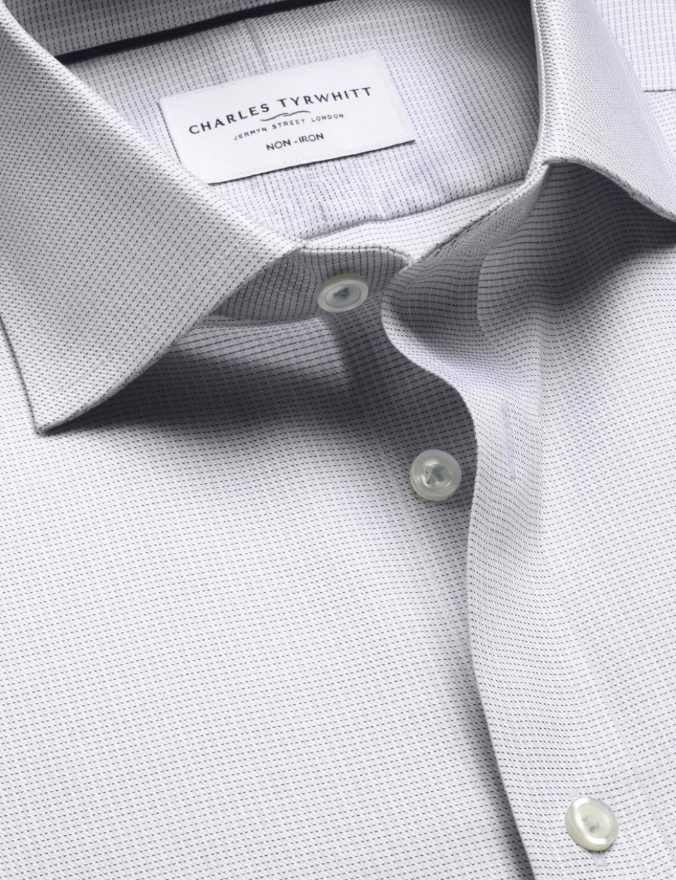 Slim Fit Non Iron Pure Cotton Textured Shirt