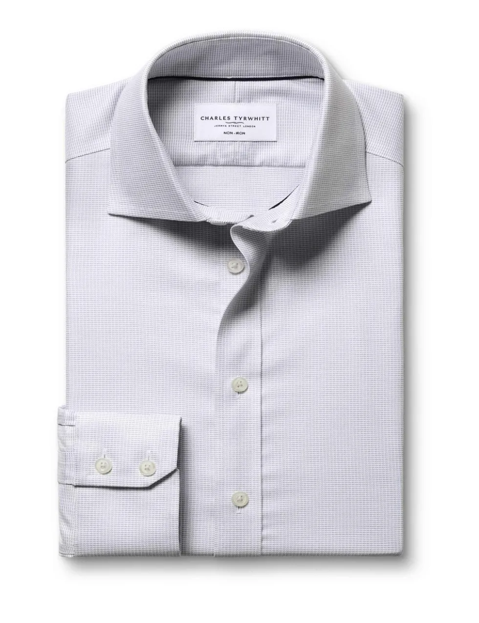 Slim Fit Non Iron Pure Cotton Textured Shirt