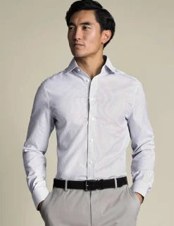 Slim Fit Non Iron Pure Cotton Striped Shirt