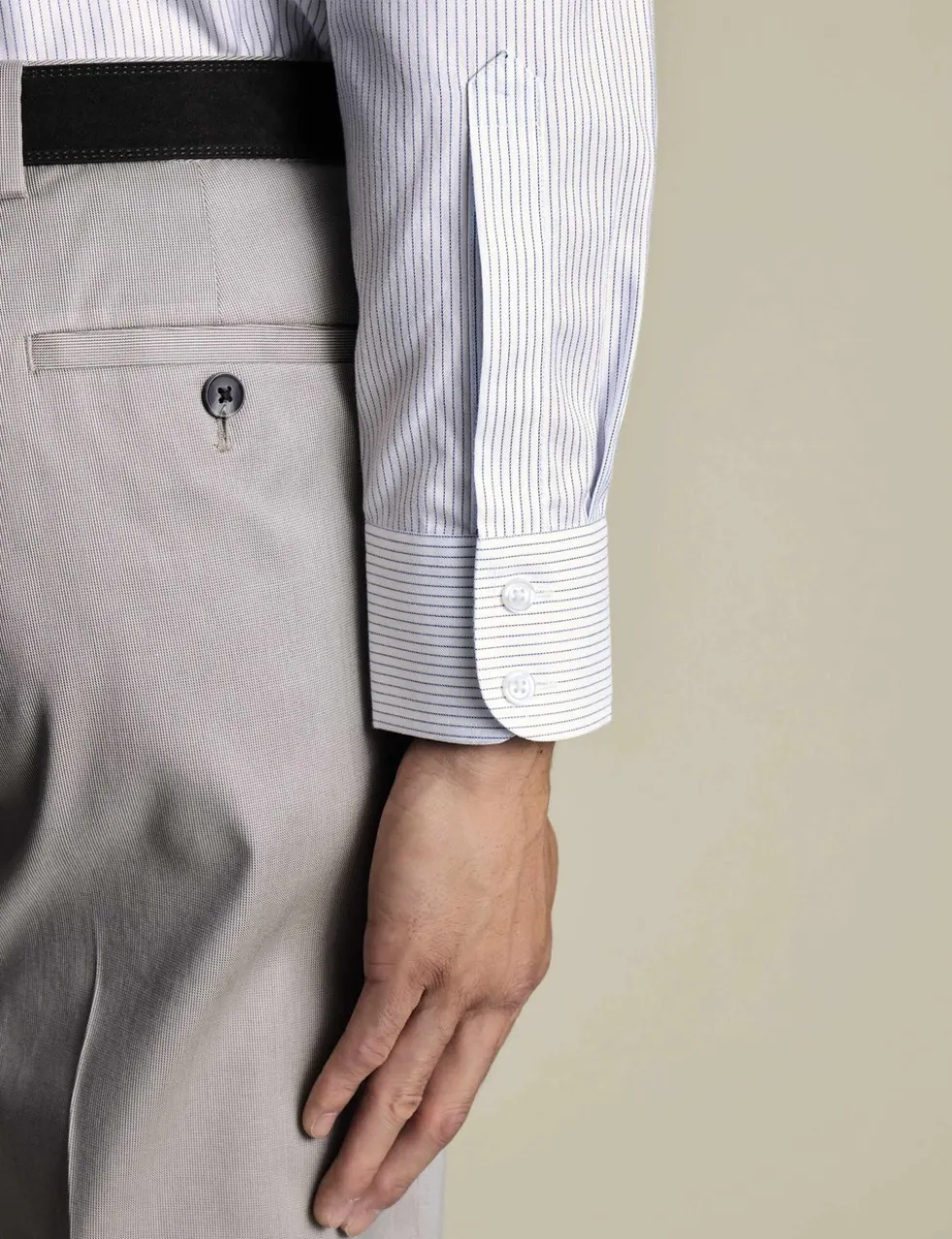 Slim Fit Non Iron Pure Cotton Striped Shirt