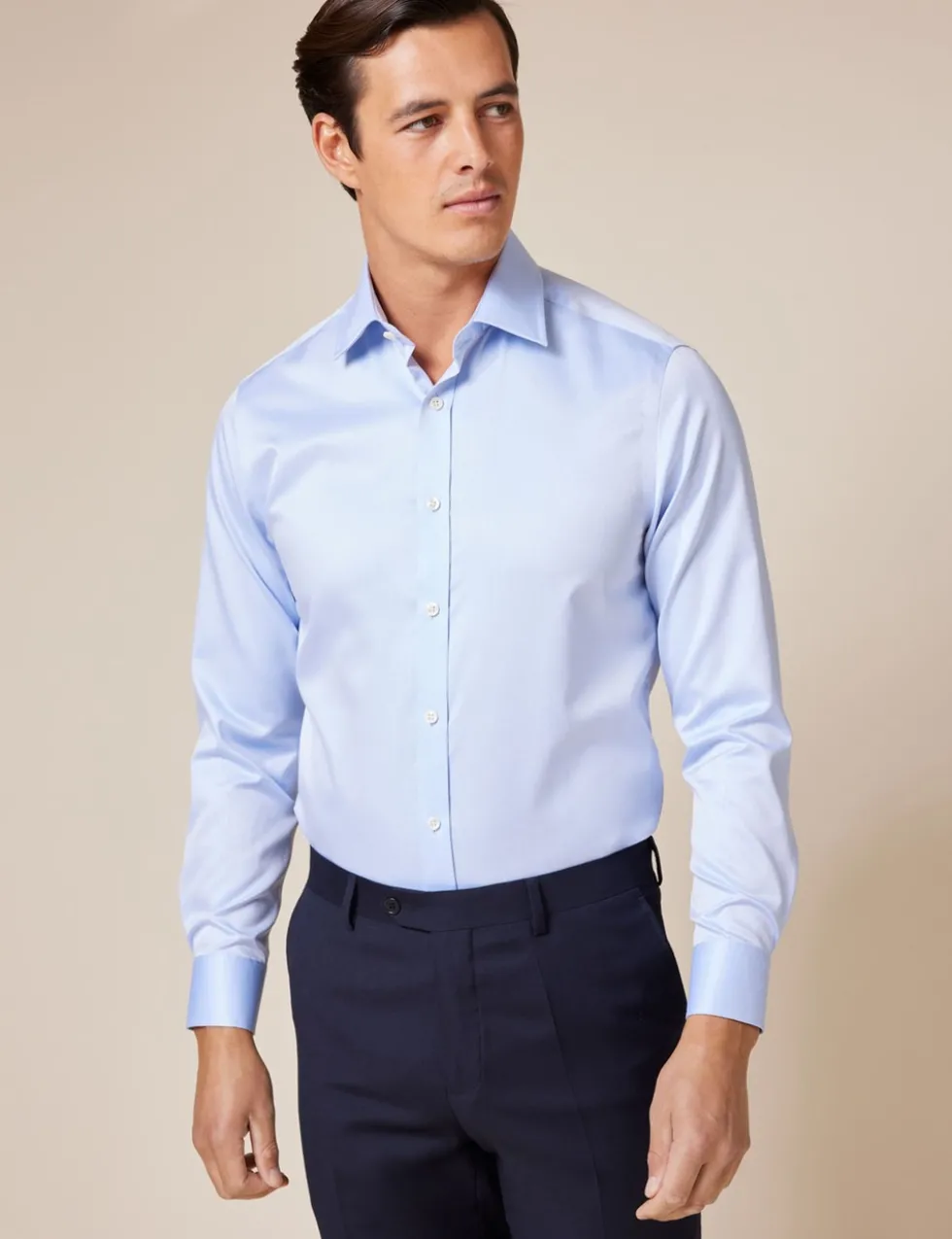 Slim Fit Non Iron Pure Cotton Twill Shirt