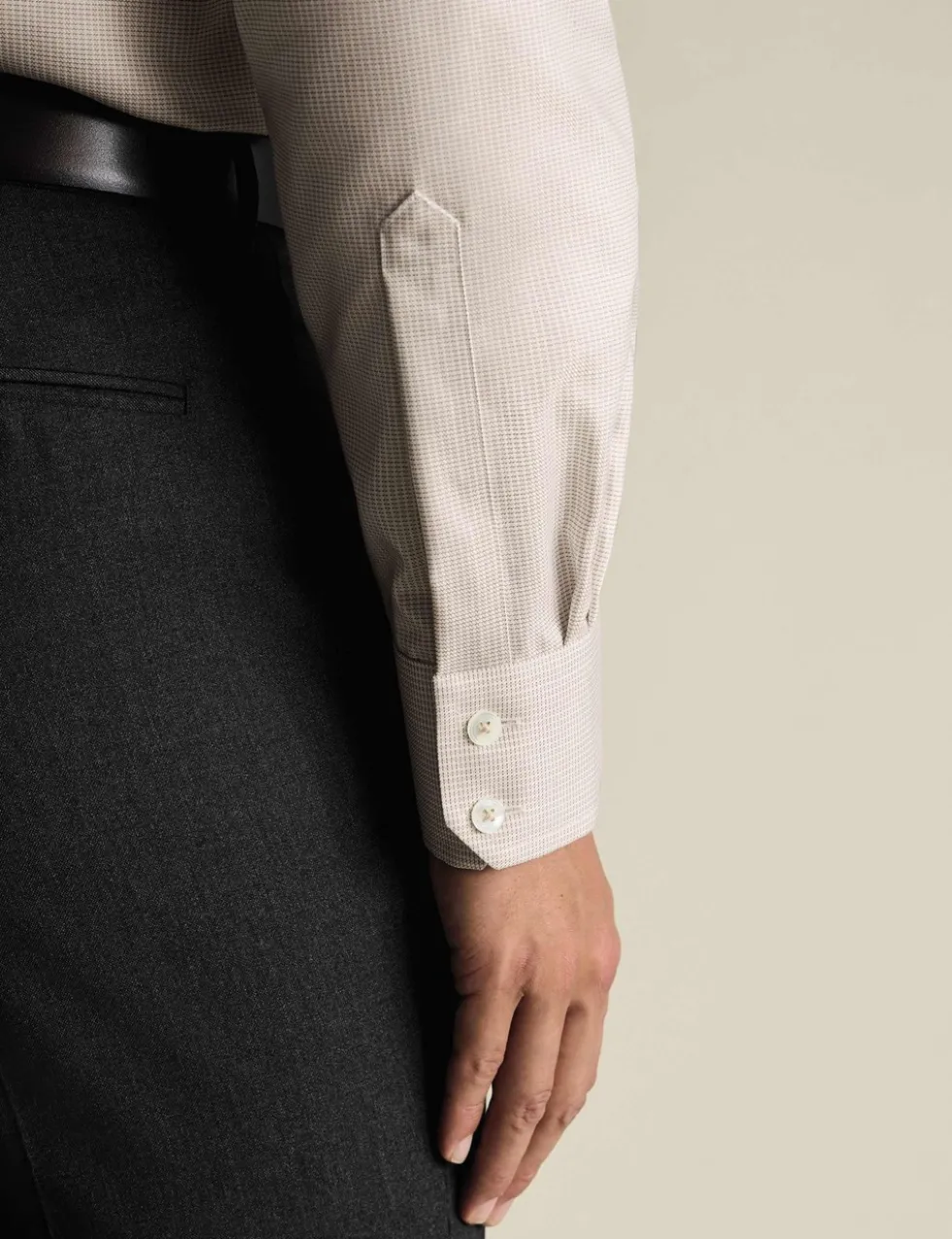 Slim Fit Non Iron Pure Cotton Textured Shirt
