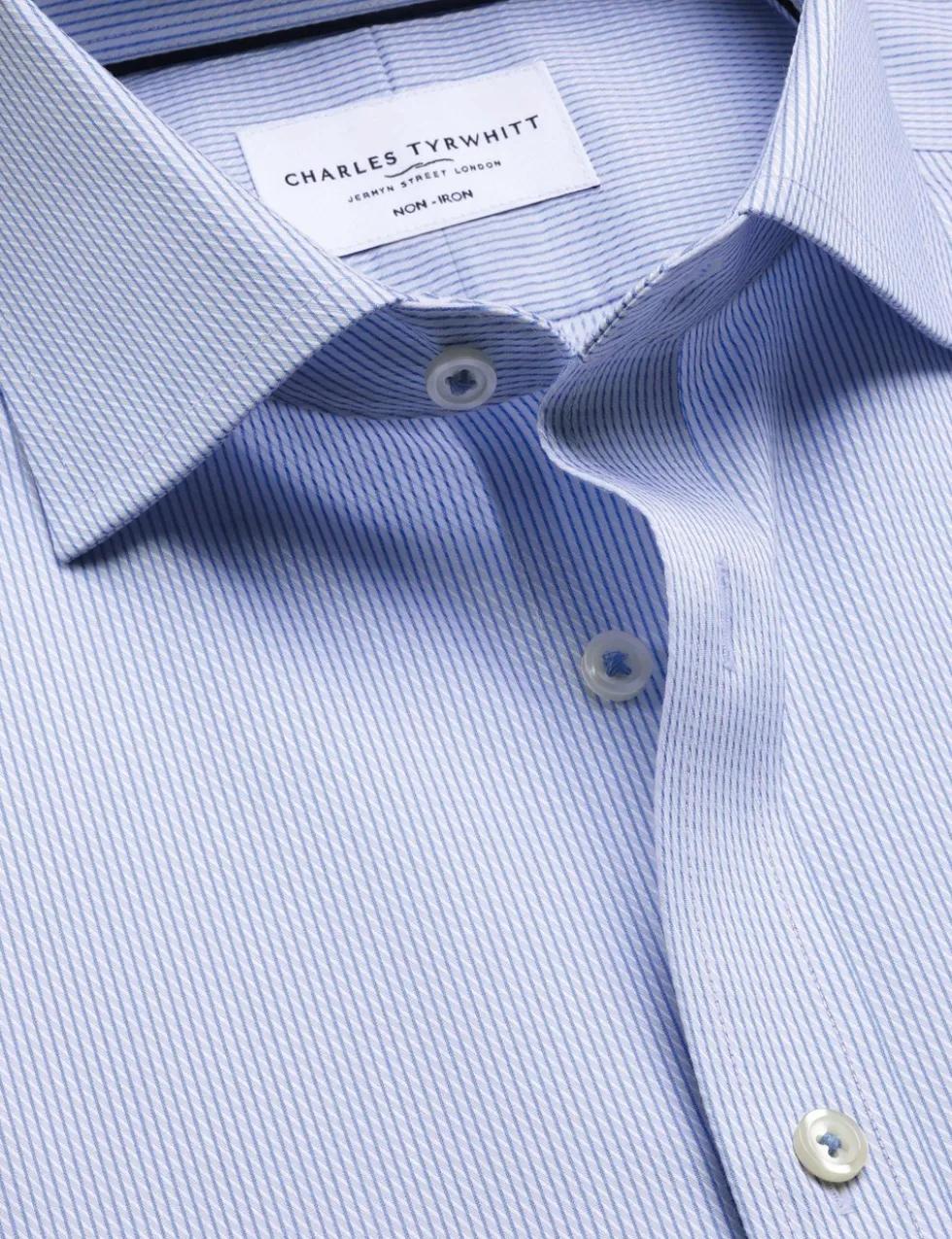 Slim Fit Non Iron Pure Cotton Striped Shirt