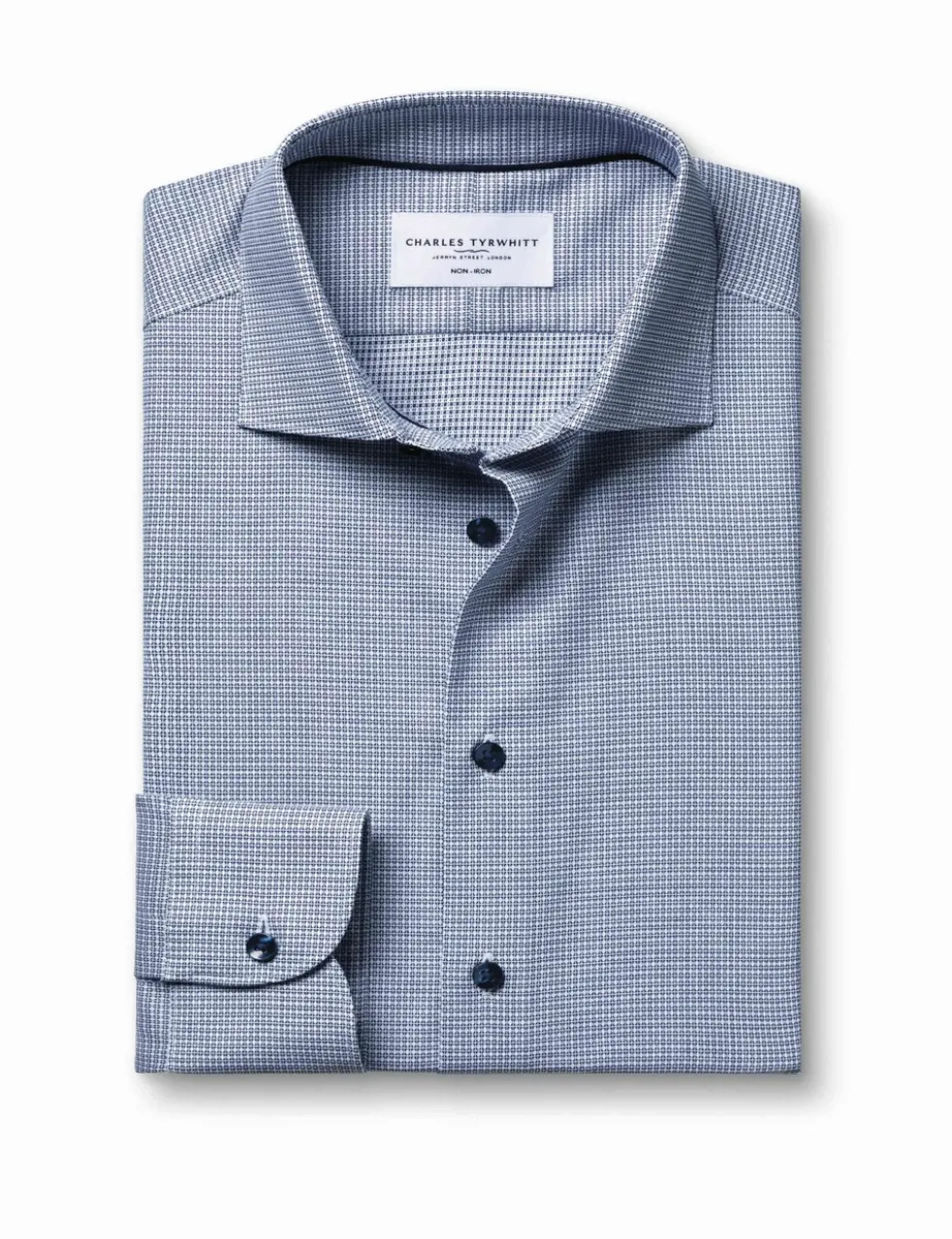 Slim Fit Non Iron Pure Cotton Textured Shirt