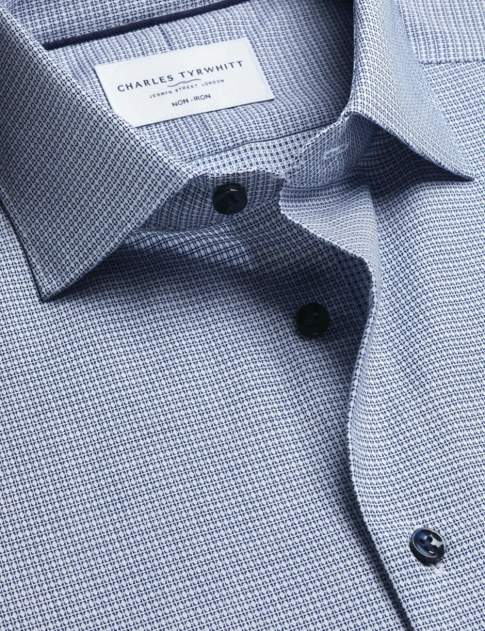 Slim Fit Non Iron Pure Cotton Textured Shirt