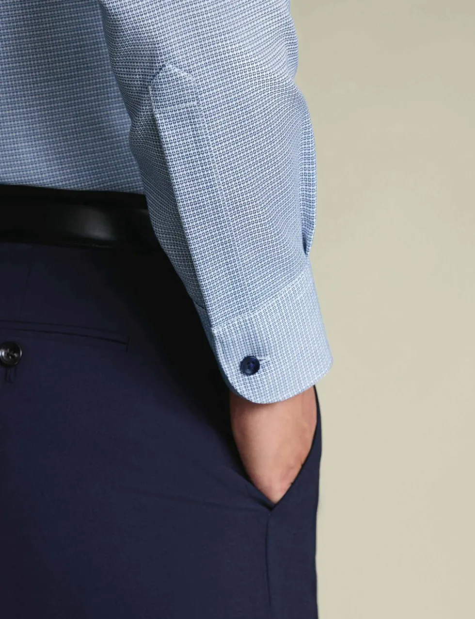 Slim Fit Non Iron Pure Cotton Textured Shirt