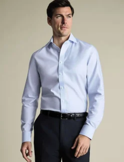 Slim Fit Non Iron Pure Cotton Textured Shirt