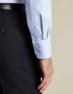 Slim Fit Non Iron Pure Cotton Textured Shirt
