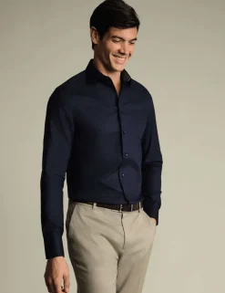 Slim Fit Non Iron Pure Cotton Floral Shirt