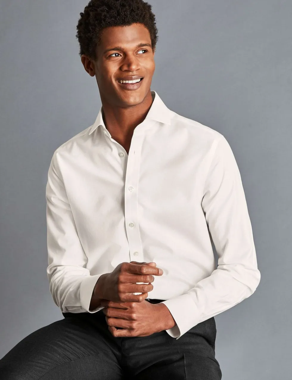 Slim Fit Non Iron Pure Cotton Twill Shirt