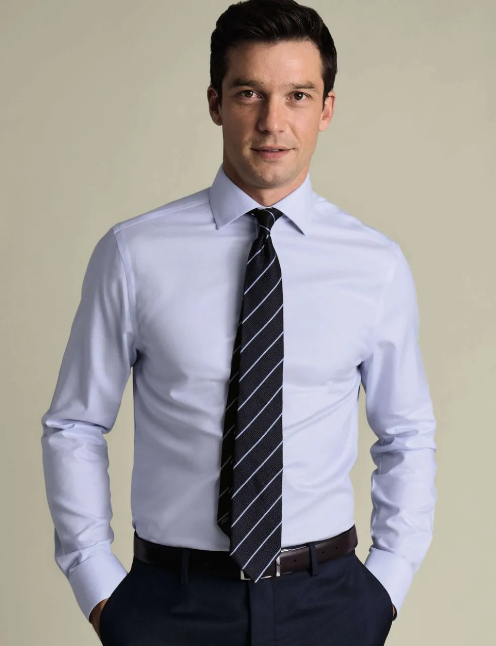 Slim Fit Non Iron Pure Cotton Twill Shirt