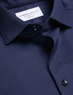 Slim Fit Non Iron Pure Cotton Textured Shirt