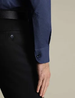 Slim Fit Non Iron Pure Cotton Textured Shirt