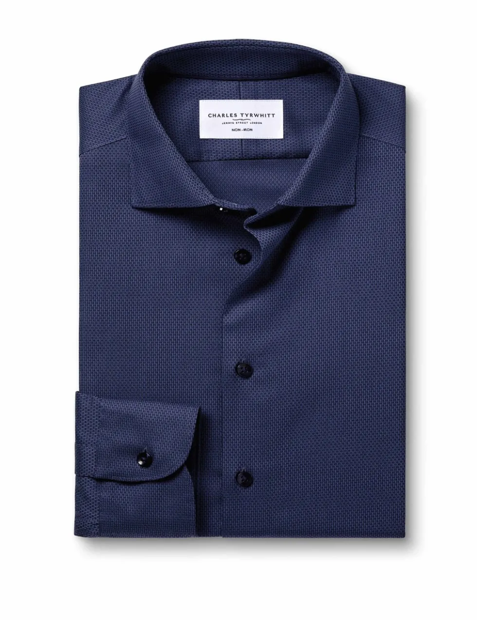 Slim Fit Non Iron Pure Cotton Textured Shirt