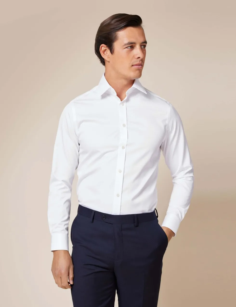 Slim Fit Non Iron Pure Cotton Twill Shirt