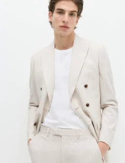 Slim Fit Pinstripe Double Breasted Jacket
