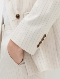 Slim Fit Pinstripe Double Breasted Jacket