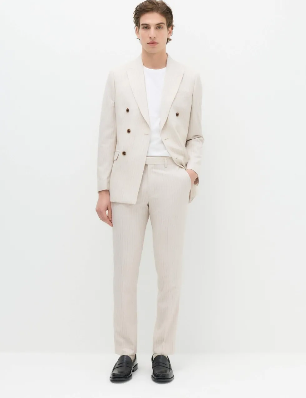 Slim Fit Pinstripe Suit Trousers