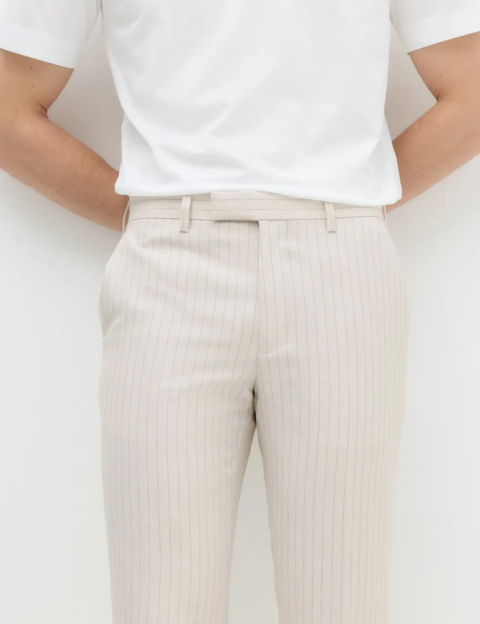 Slim Fit Pinstripe Suit Trousers