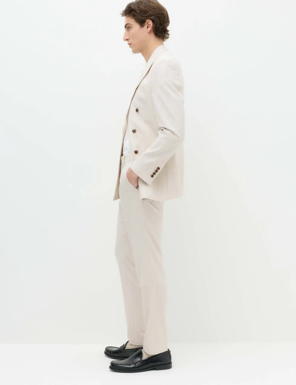 Slim Fit Pinstripe Suit Trousers