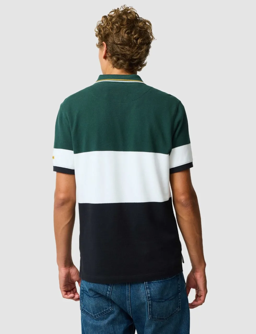 Slim Fit Pure Cotton Colour Block Polo Shirt
