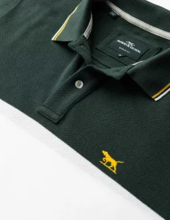 Slim Fit Pure Cotton Colour Block Polo Shirt