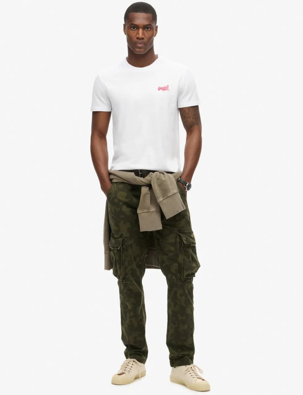 Slim Fit Pure Cotton Crew Neck Logo T-Shirt